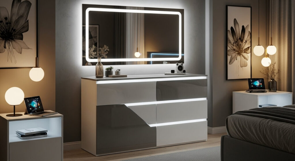 Dresser with Built-In Lighting