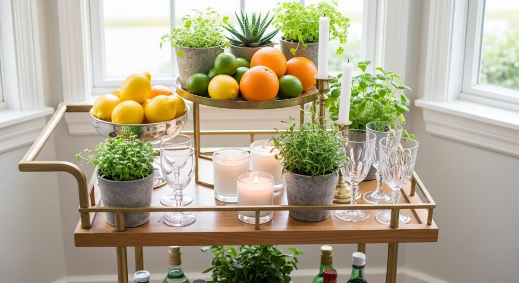 Add Plants to a Summer Bar Cart