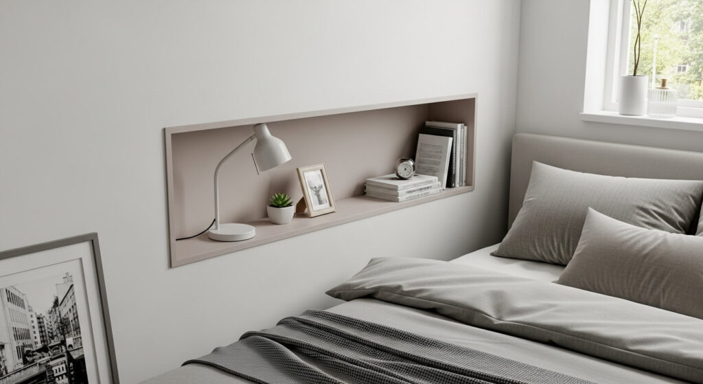 Wall-Niched Table Shelf