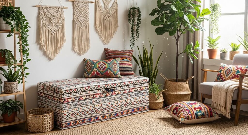 Patterned Storage Bench