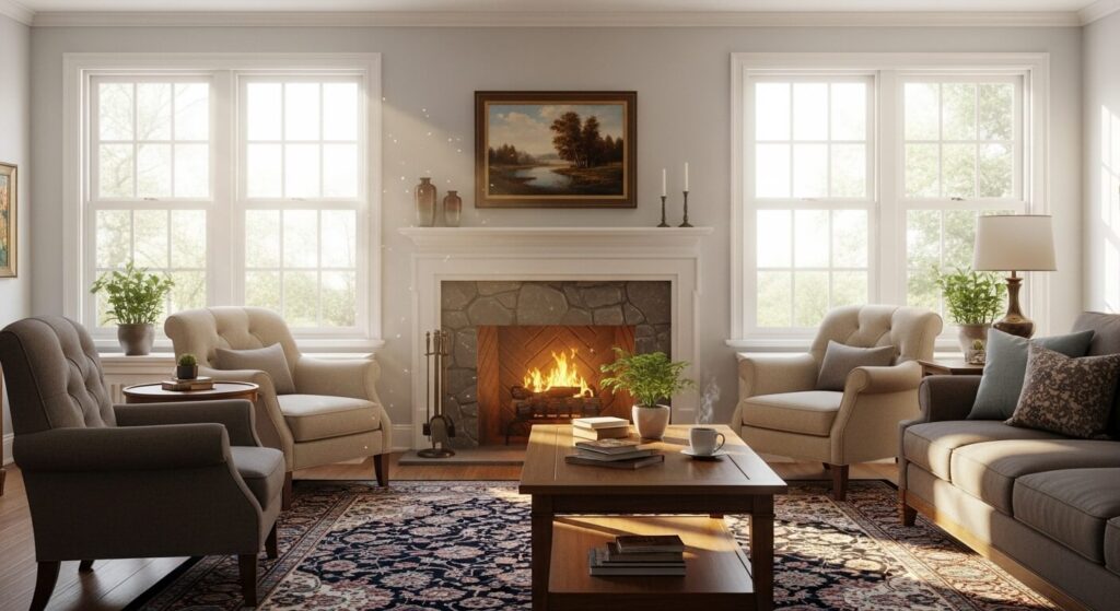 Gridded Colonial-Style Windows