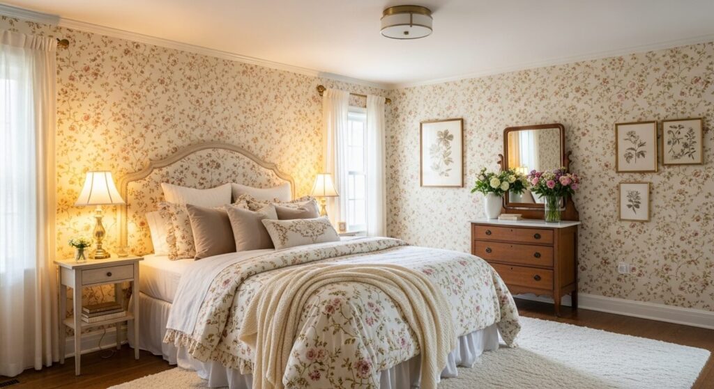 Accent Walls in Warm Wallpaper