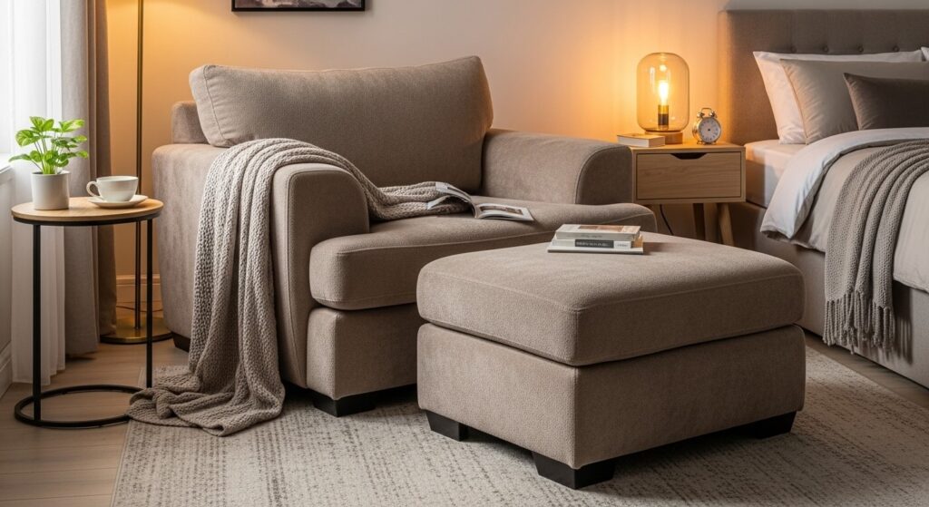 Oversized Armchair with Ottoman