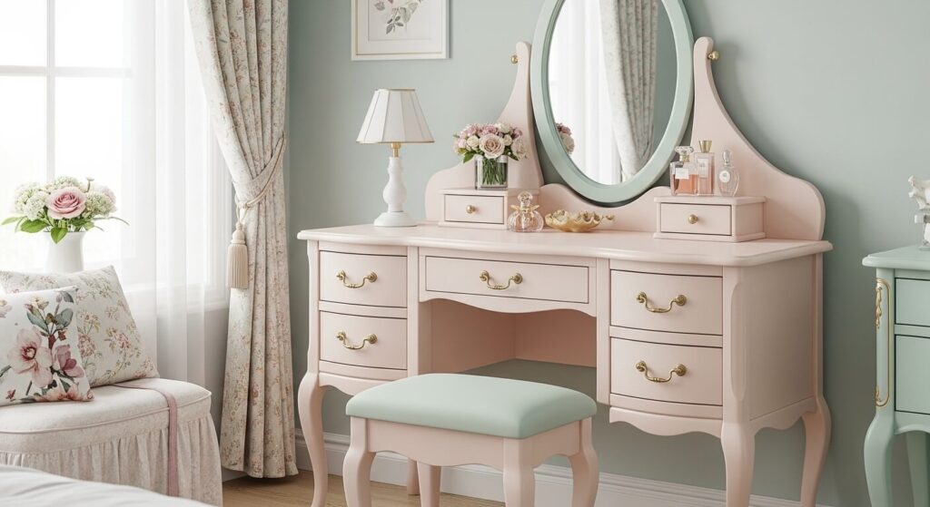 Pastel-Colored Vanity for a Soft Touch