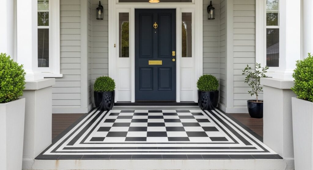 Checkerboard or Patterned Porch Floor