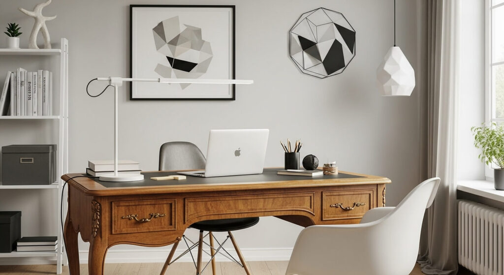 Vintage Desk With Modern Accents