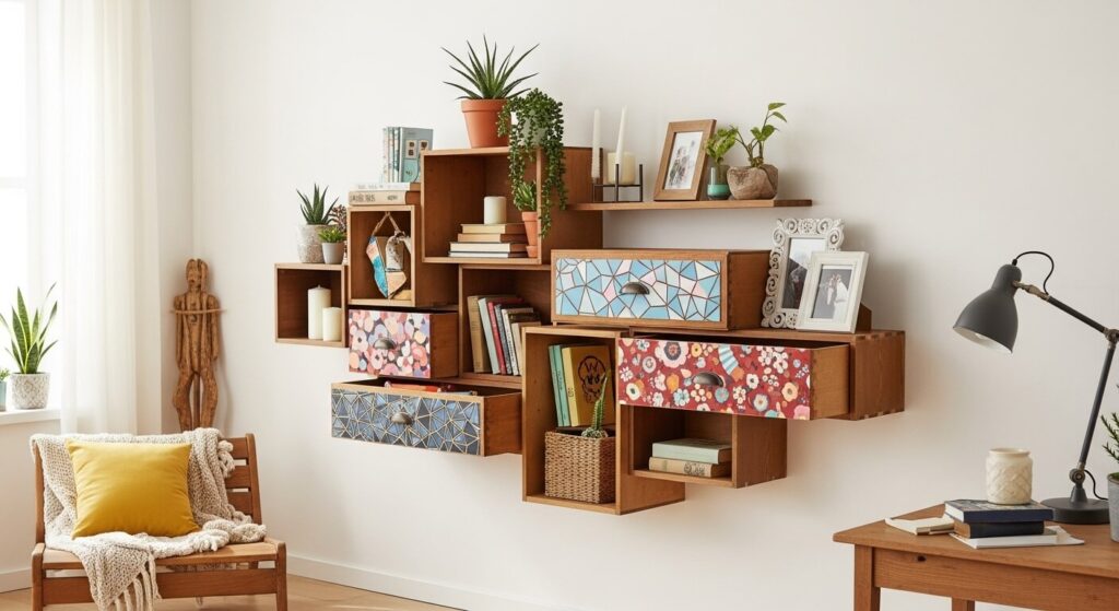 Drawer Shelf Wall Unit