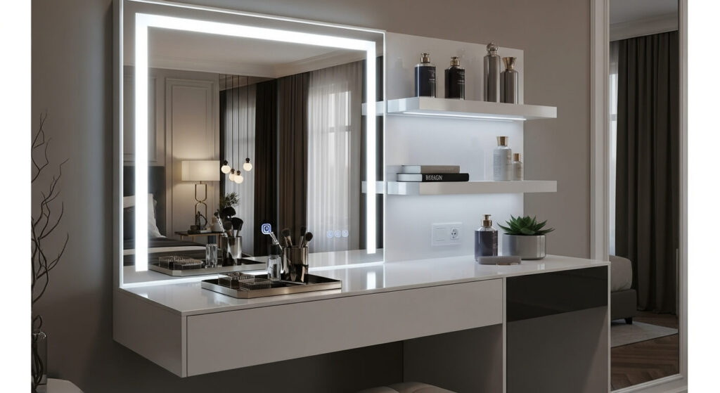 Vanity with Built-In Lighting
