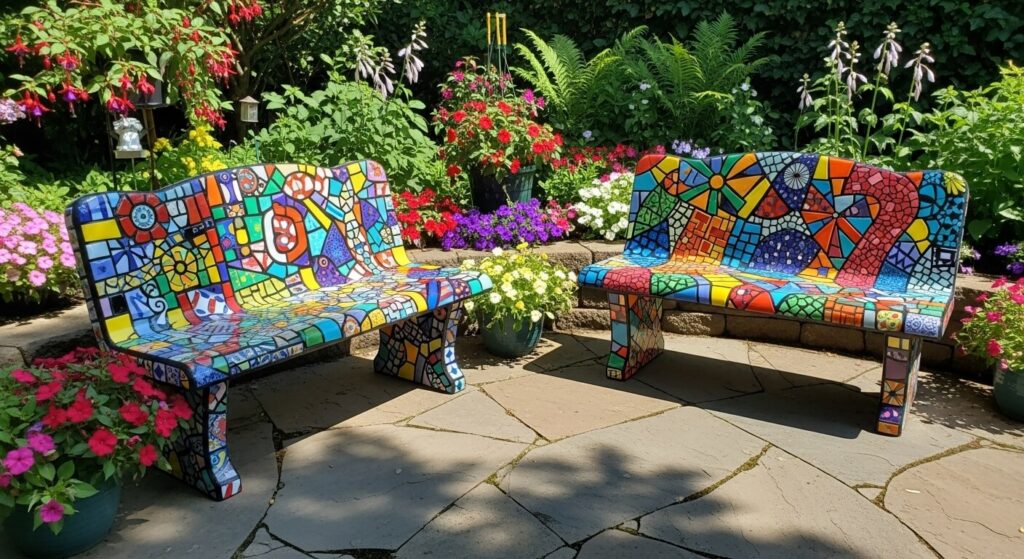 Mosaic Tile Benches
