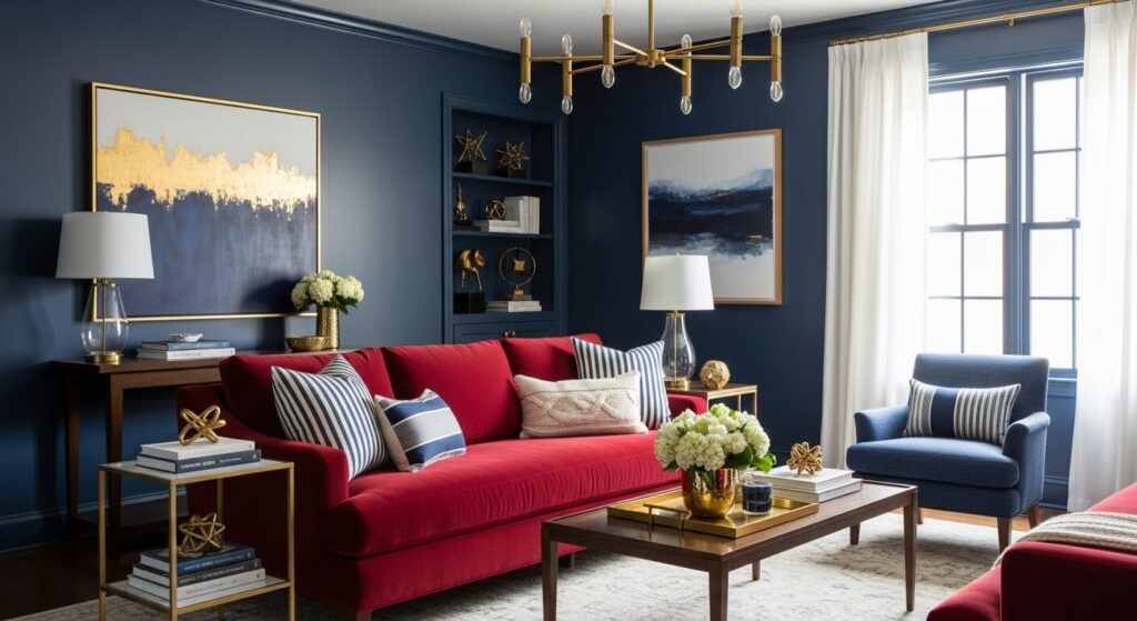 Red + Navy Blue