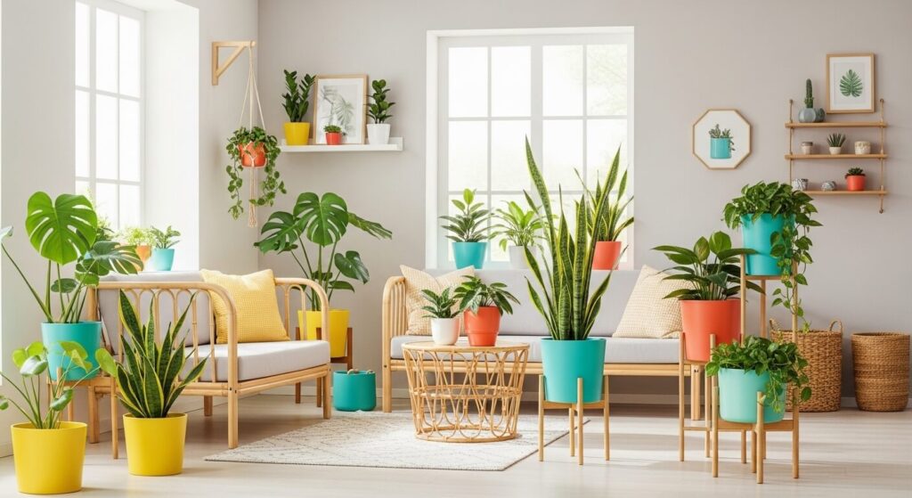 Bright-Colored Planters
