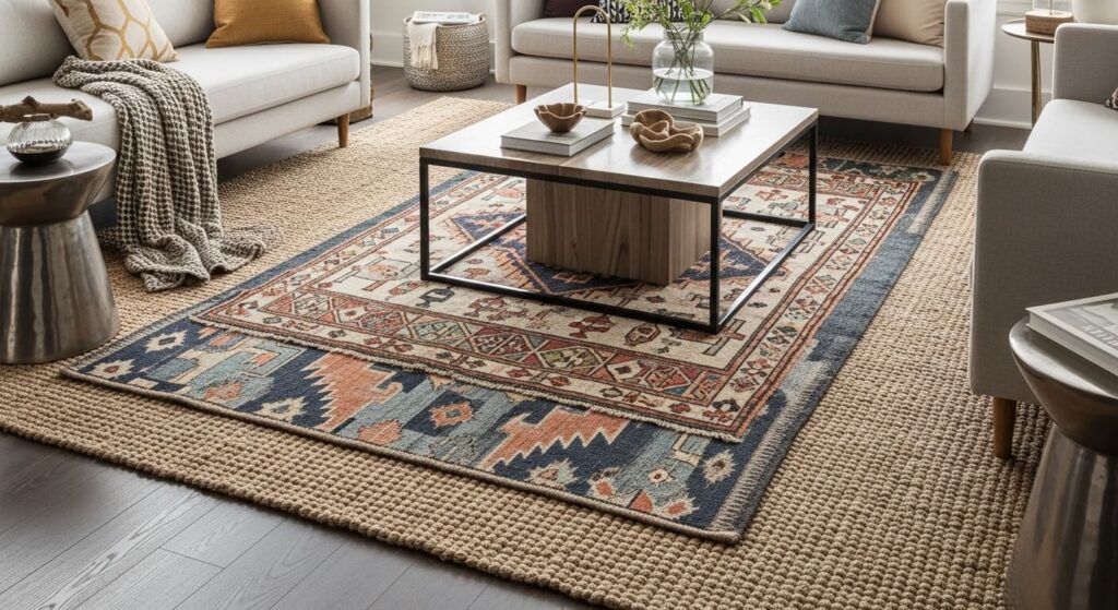 Layer Rugs for Depth