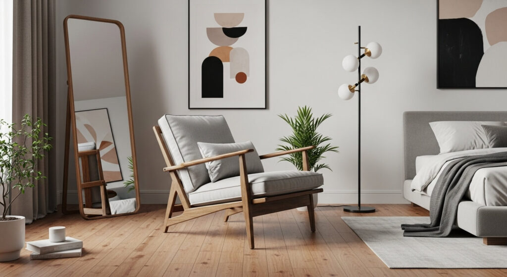 Modern Lounge Chair with Wood Frame