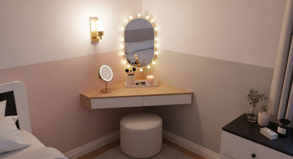 Corner Vanity Setup