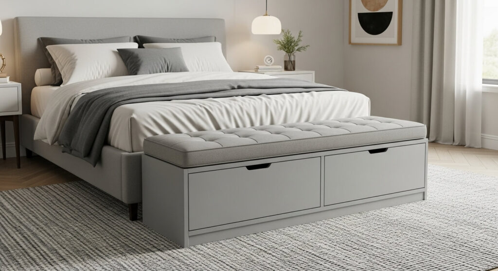Bench with Hidden Drawer Storage