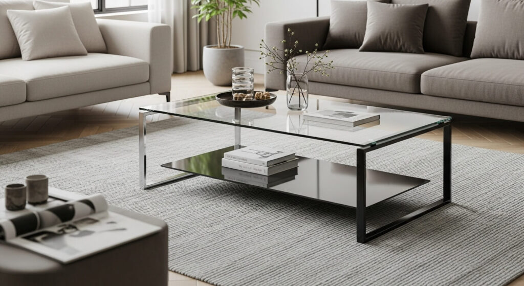 Glass and Metal Coffee Tables