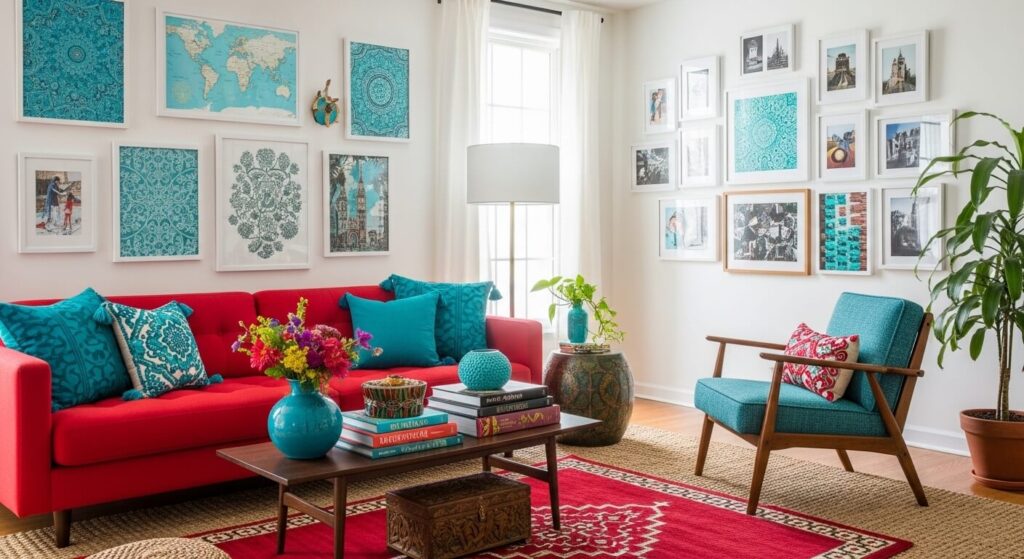 Red + Teal or Turquoise