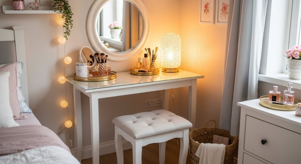 Small Vanity Table with Mirror