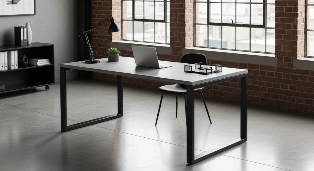 Industrial Desk with Concrete Top