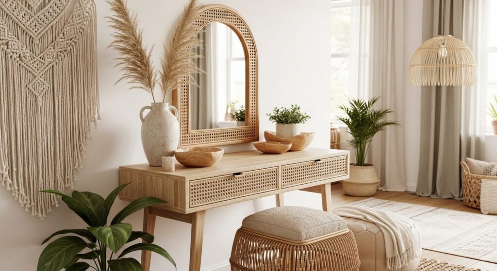Boho Vanity with Natural Elements