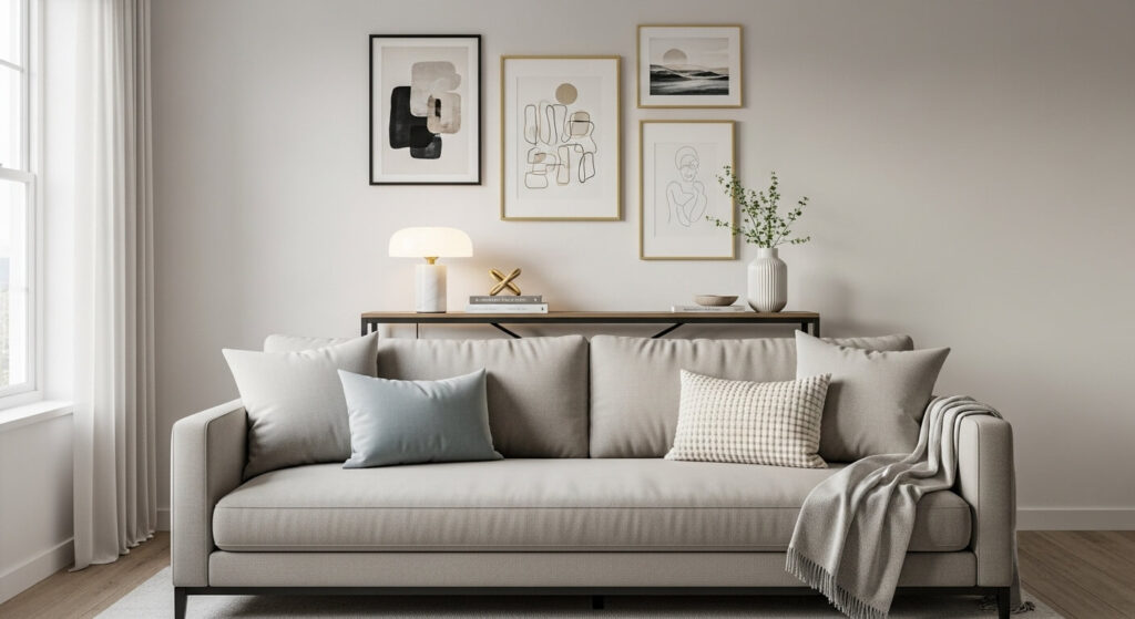 Add a Slim Console Behind the Sofa