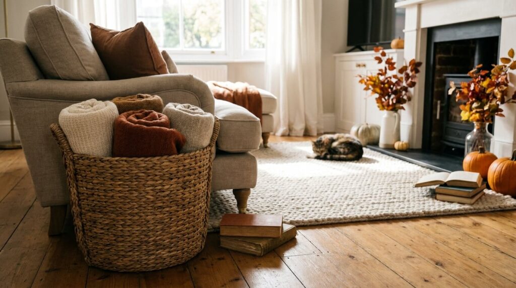 Keep a Basket of Rolled Blankets