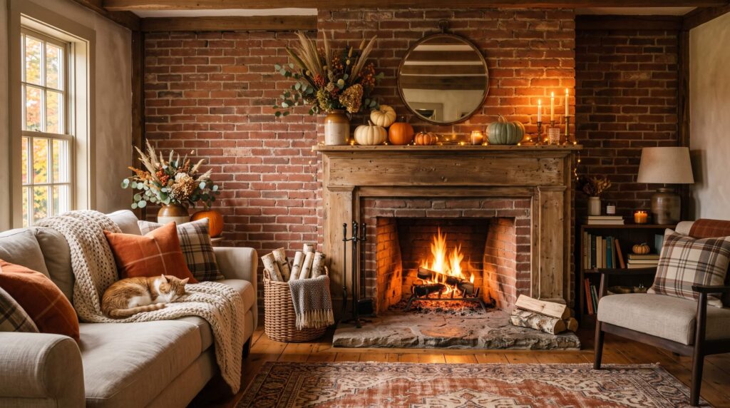 Decorate a Brick Fireplace
