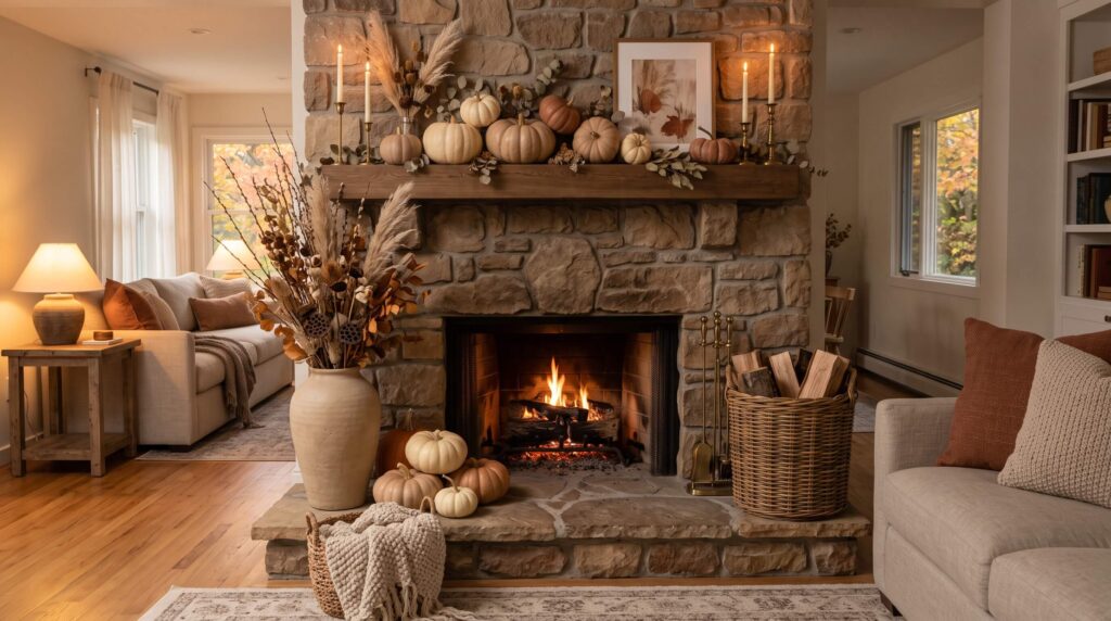 Create a Fireplace Hearth Display