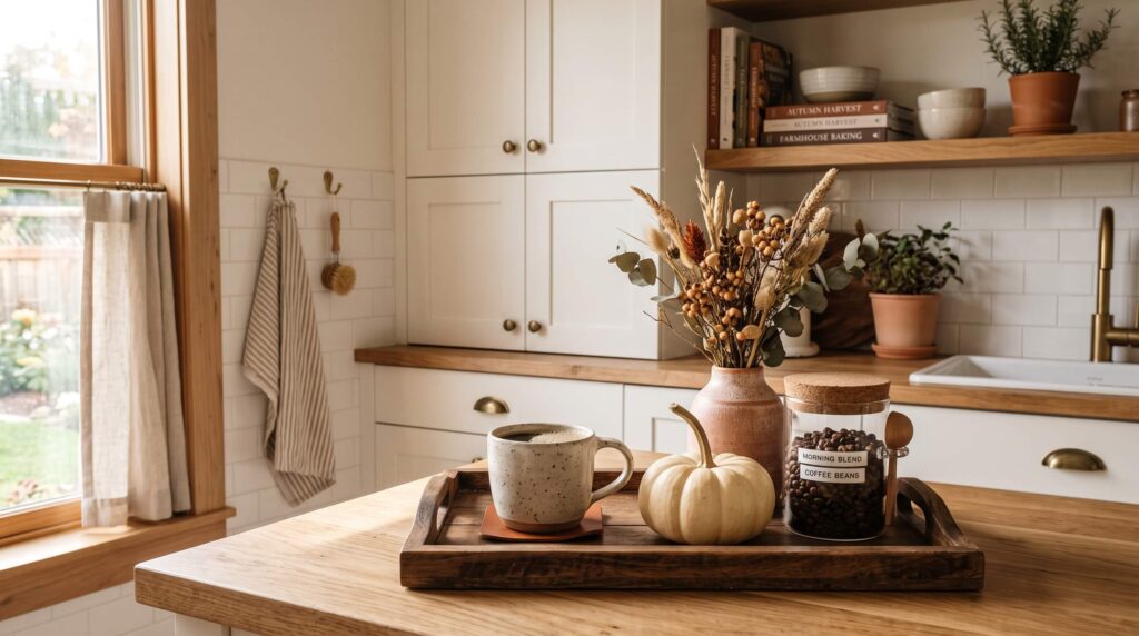 Use Pumpkins as Part of a Coffee Nook