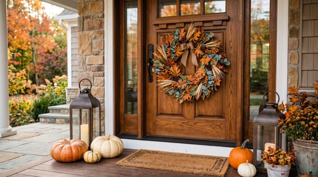Add a Fall Wreath to the Door