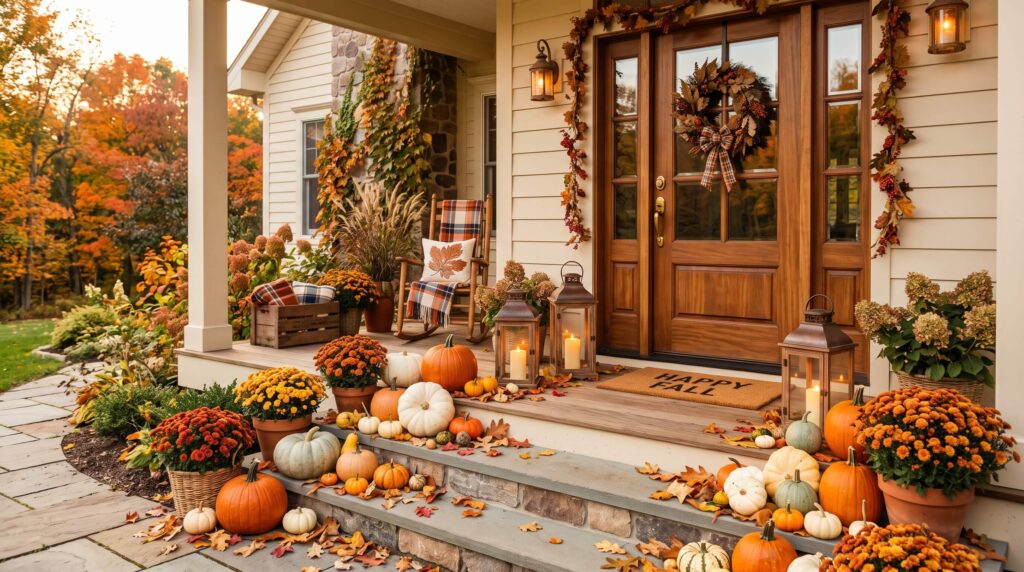 Layer Pumpkins Along the Steps