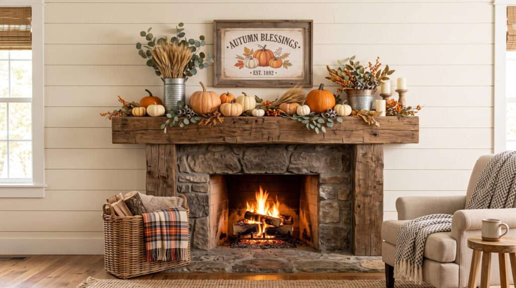 Create a Farmhouse Fall Mantel
